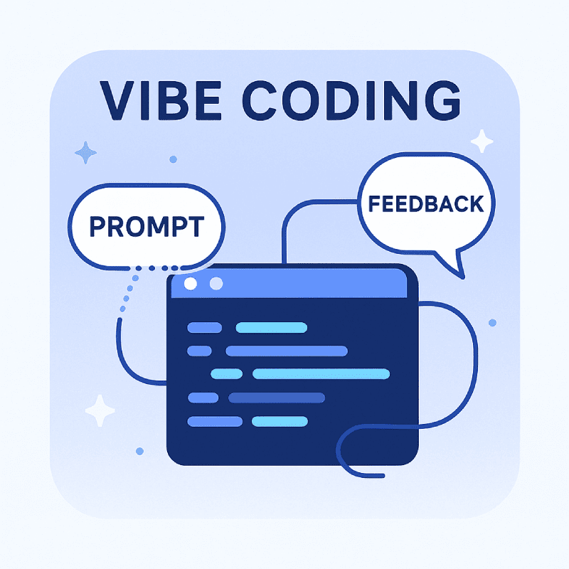 Illustration du vibe coding, coder par prompt et feedback avec l’IA